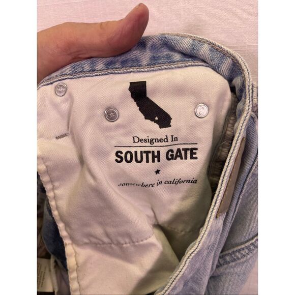 Adriano Goldschmied Raw Hem Wide Leg Crop Jeans Blue Denim Light Wash Size 29R - Picture 10 of 13